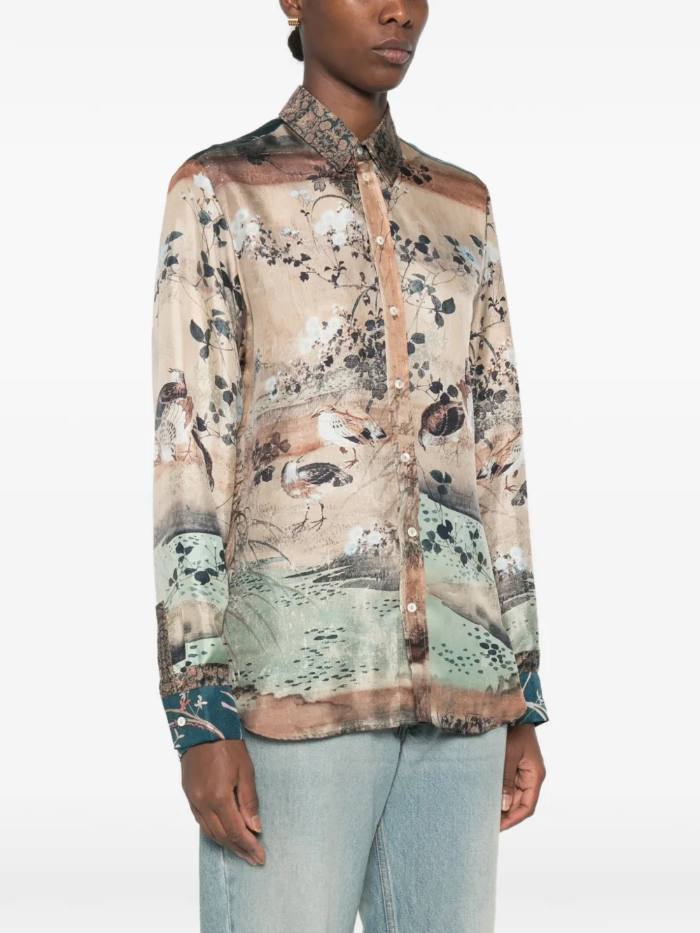 Pierre-Louis Mascia blouse met print Beige