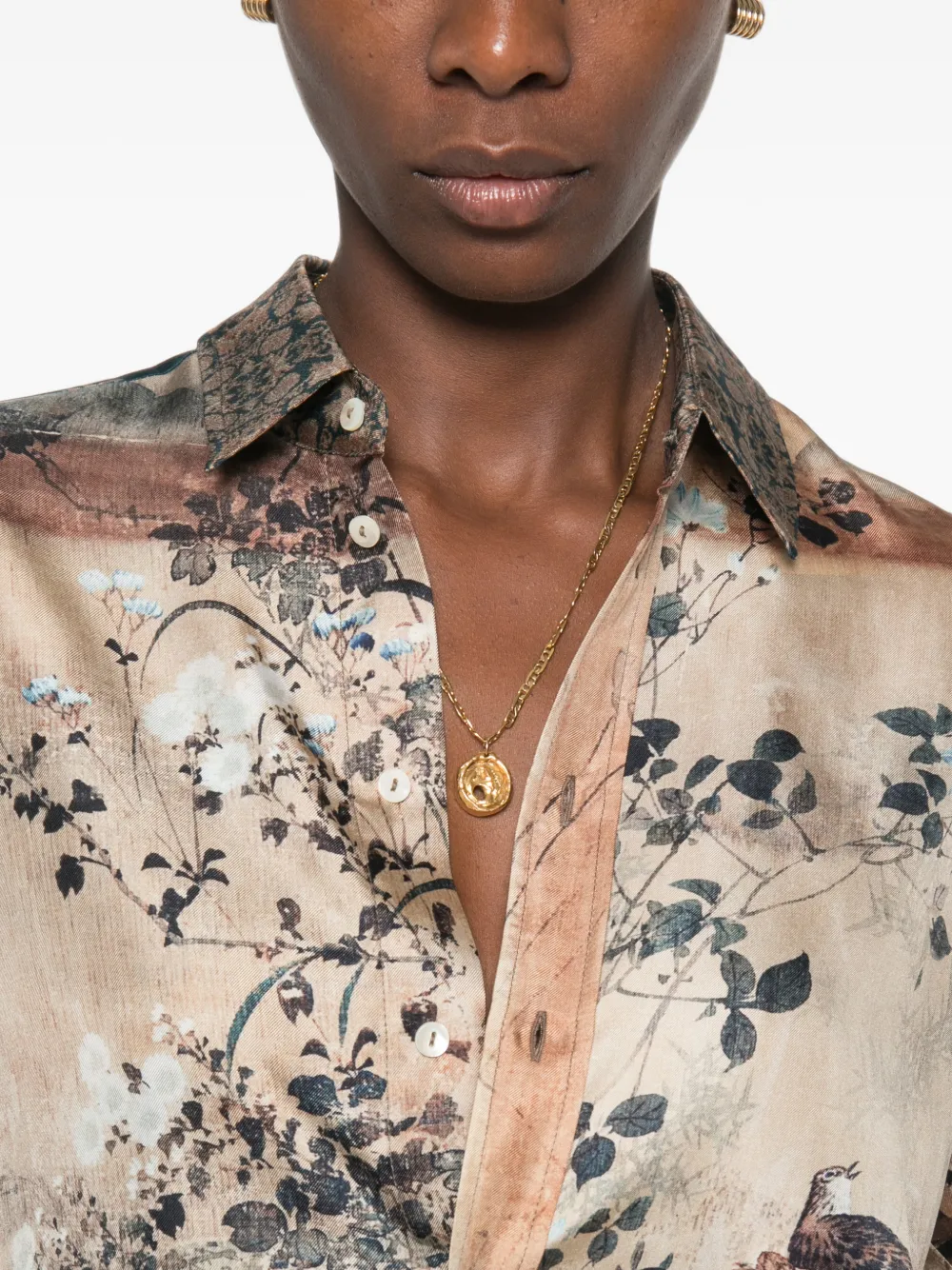 Pierre-Louis Mascia blouse met print Beige