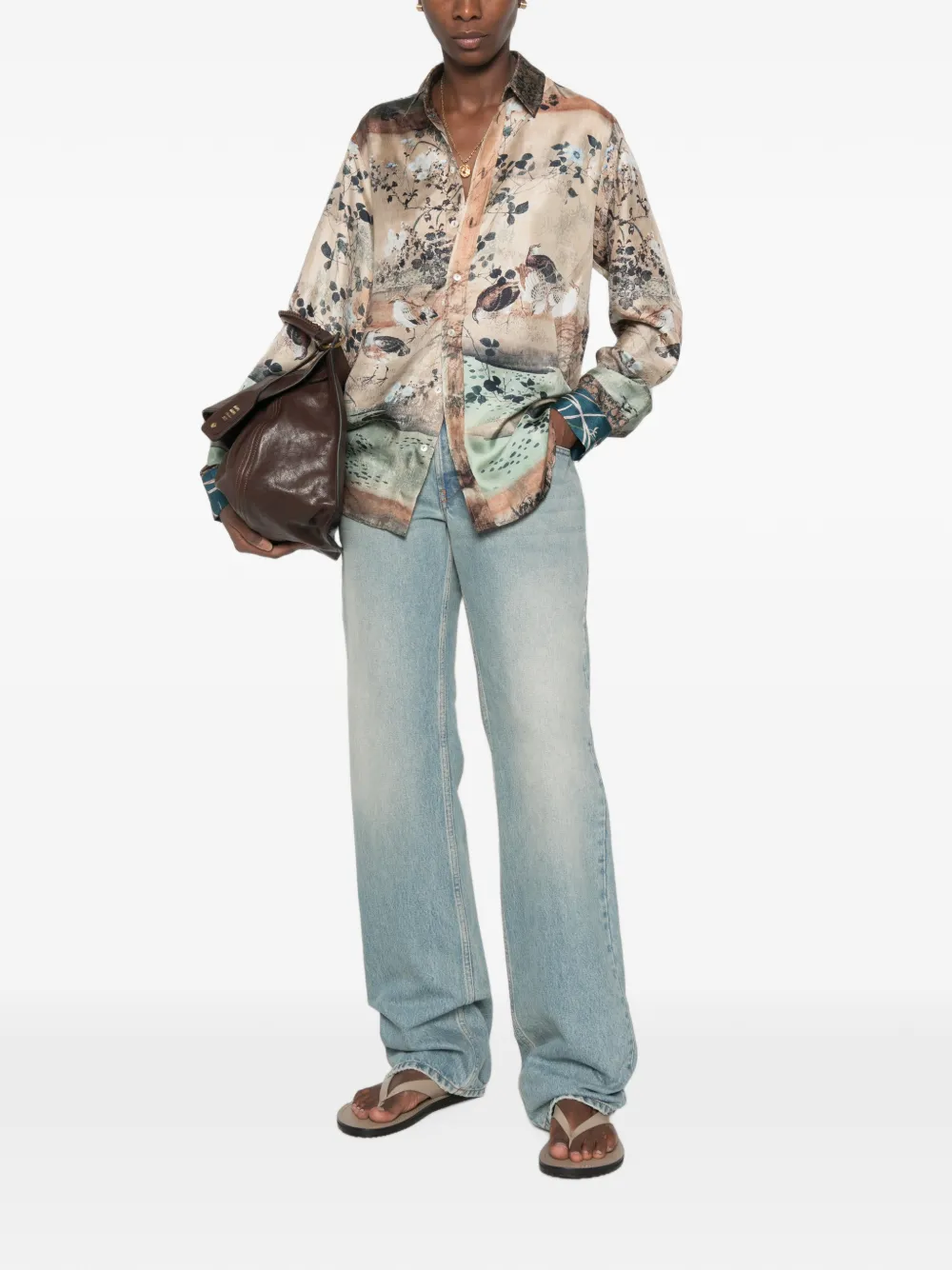Pierre-Louis Mascia blouse met print Beige