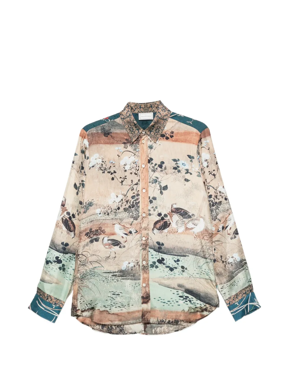 Pierre-Louis Mascia blouse met print Beige