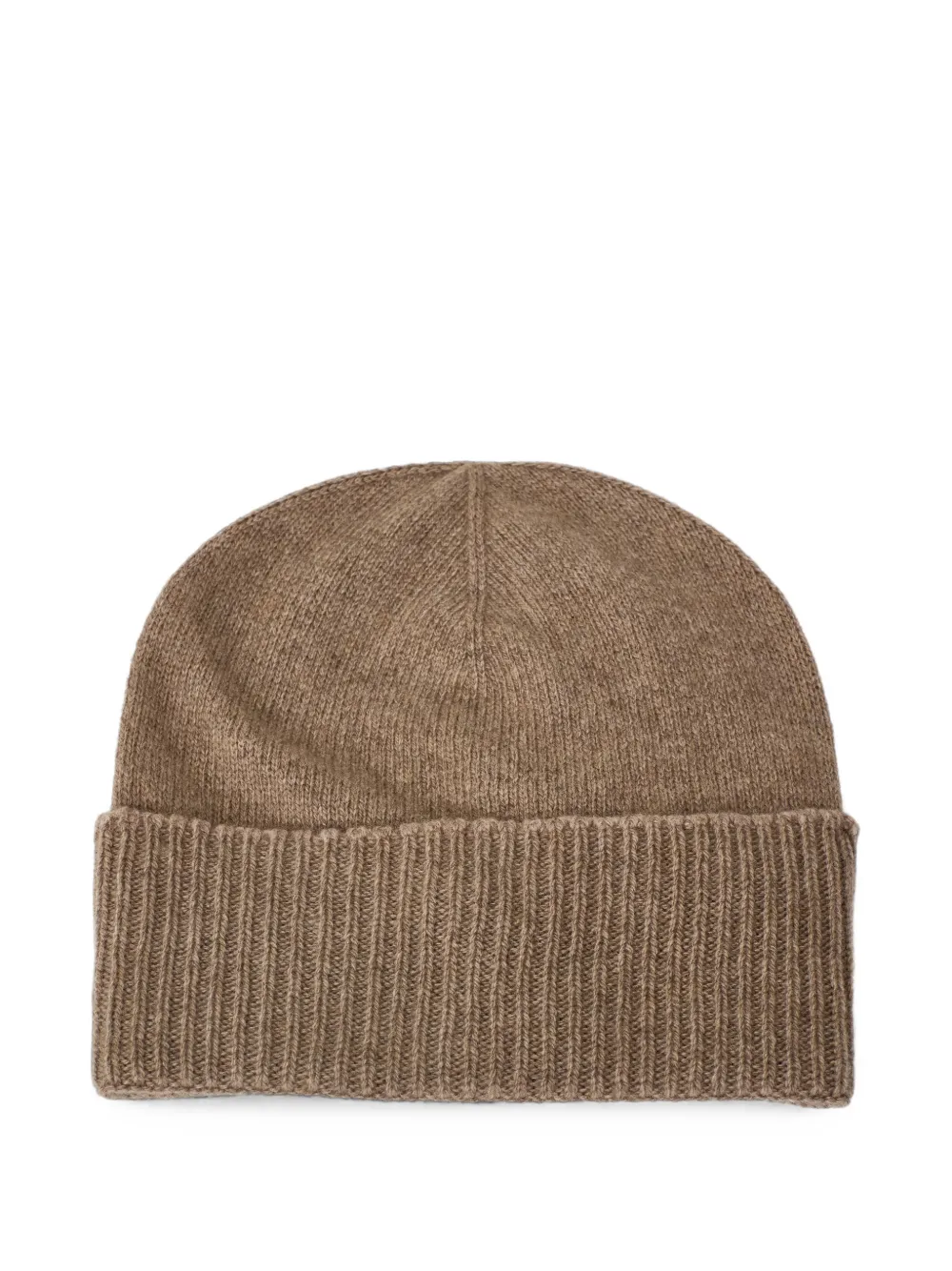 DONDUP Muts met logopatch en geribbelde rand Bruin