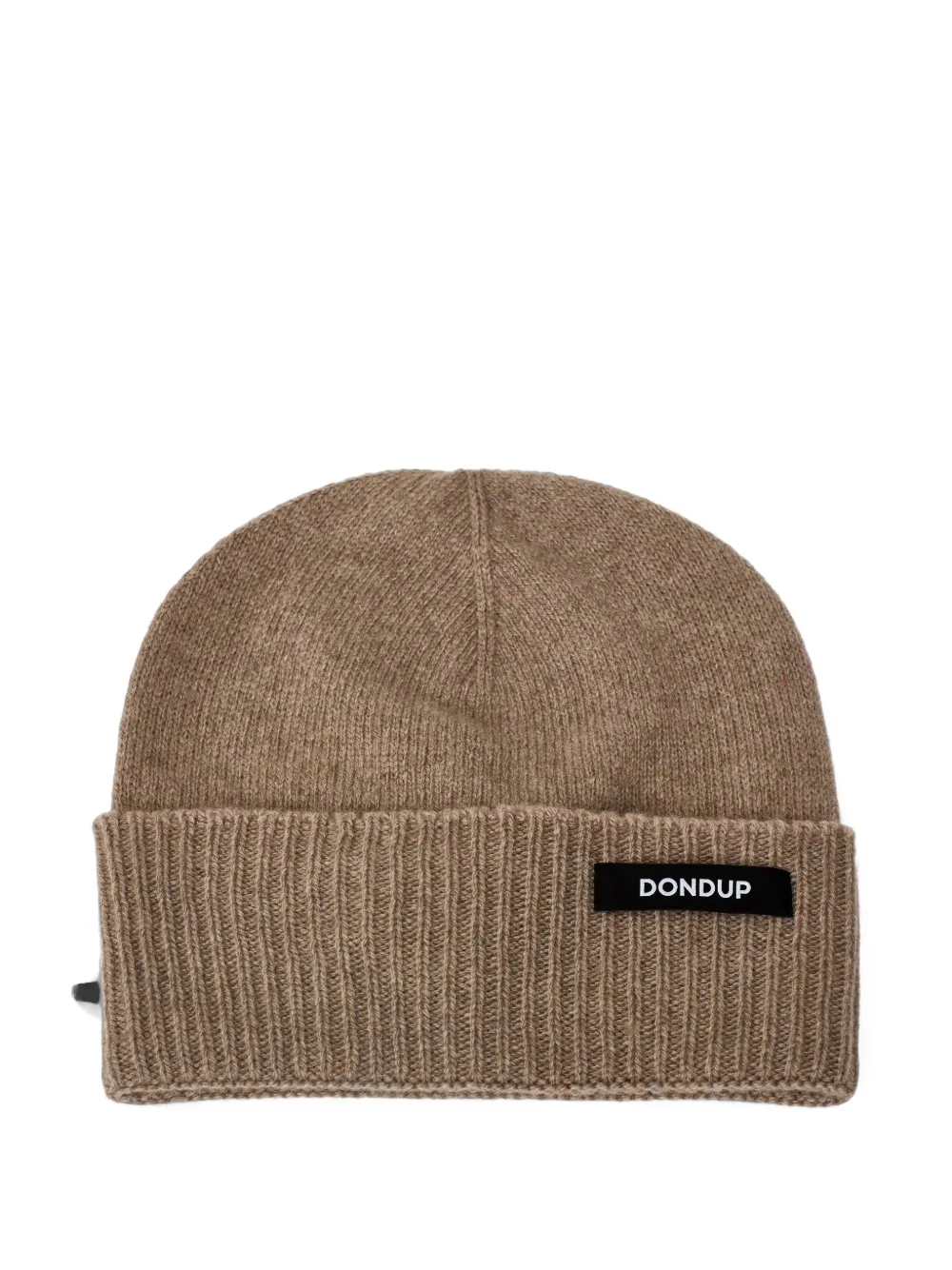 DONDUP logo-patch ribbed-trim beanie hat