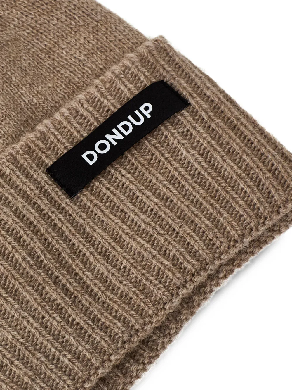 DONDUP Muts met logopatch en geribbelde rand Bruin