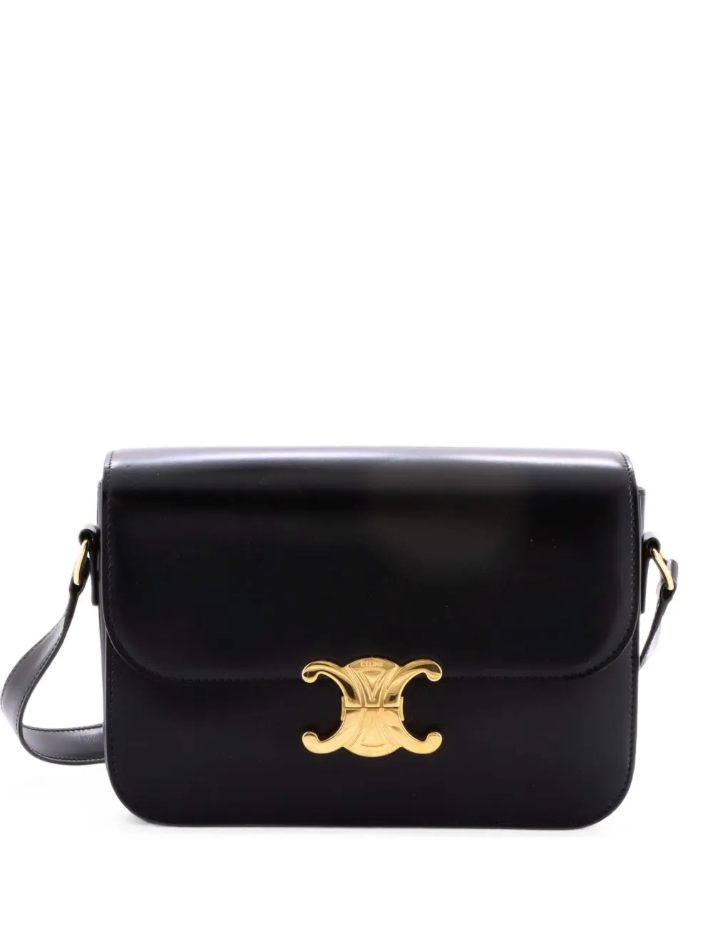 Celine Pre-Owned Triomphe Shoulder Bag Smooth Calfskin Medium crossbody bag - Nero