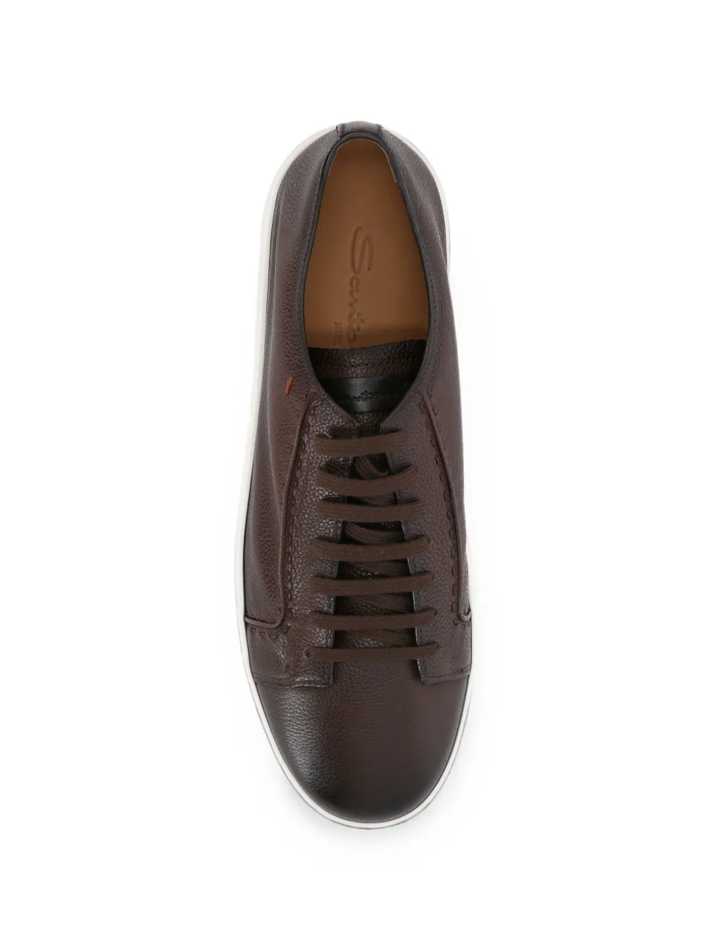 Santoni grainy-leather sneakers Bruin