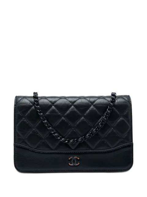 CHANEL Pre-Owned 2019 Quilted Aged Calfskin So Black Gabrielle Wallet On Chain crossbody bag
