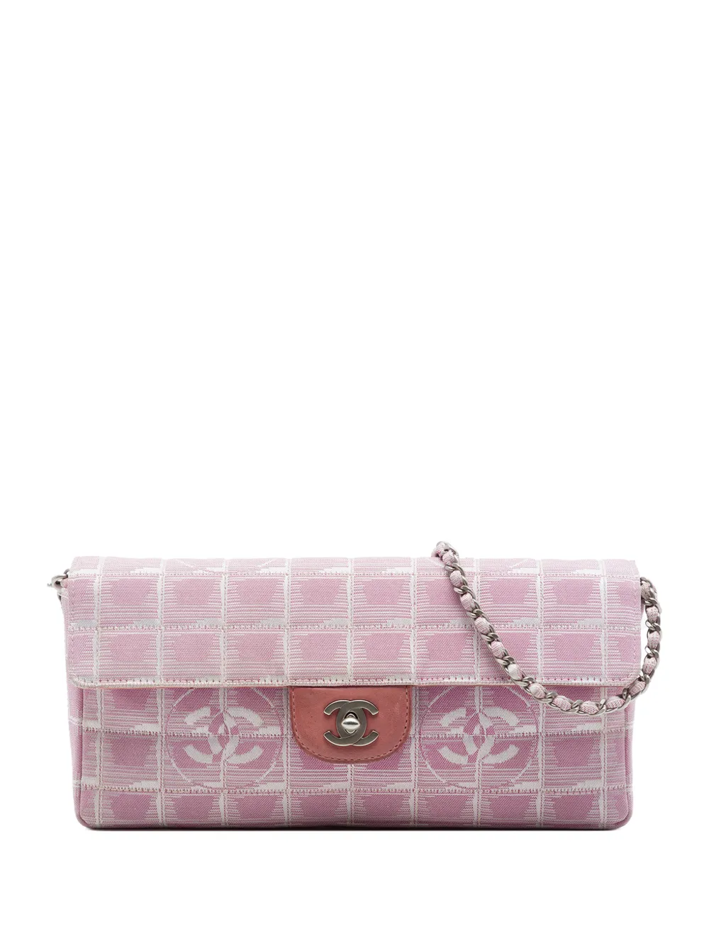 CHANEL Pre-Owned 2000-2002 New Travel Line Nylon East West Flap shoulder bag - Rosa