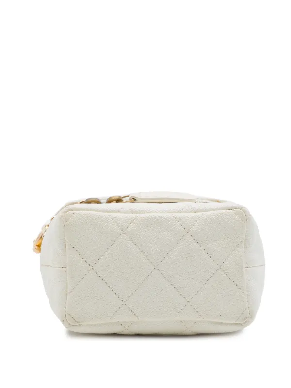 CHANEL Pre-Owned 2021 Mini Caviar Chain Zip Around Vanity Case