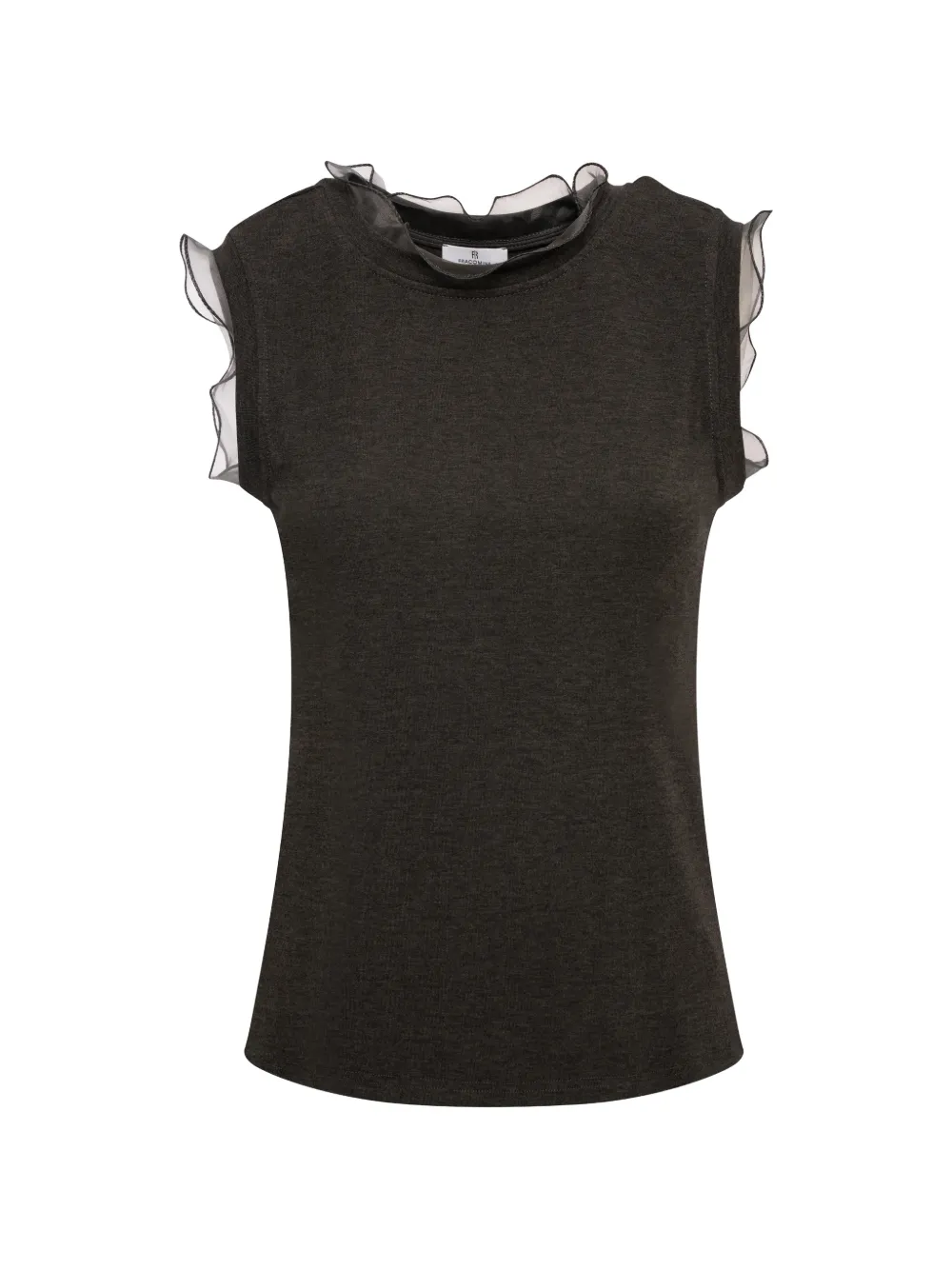 FRACOMINA ruffle-trim sleeveless top - Nero