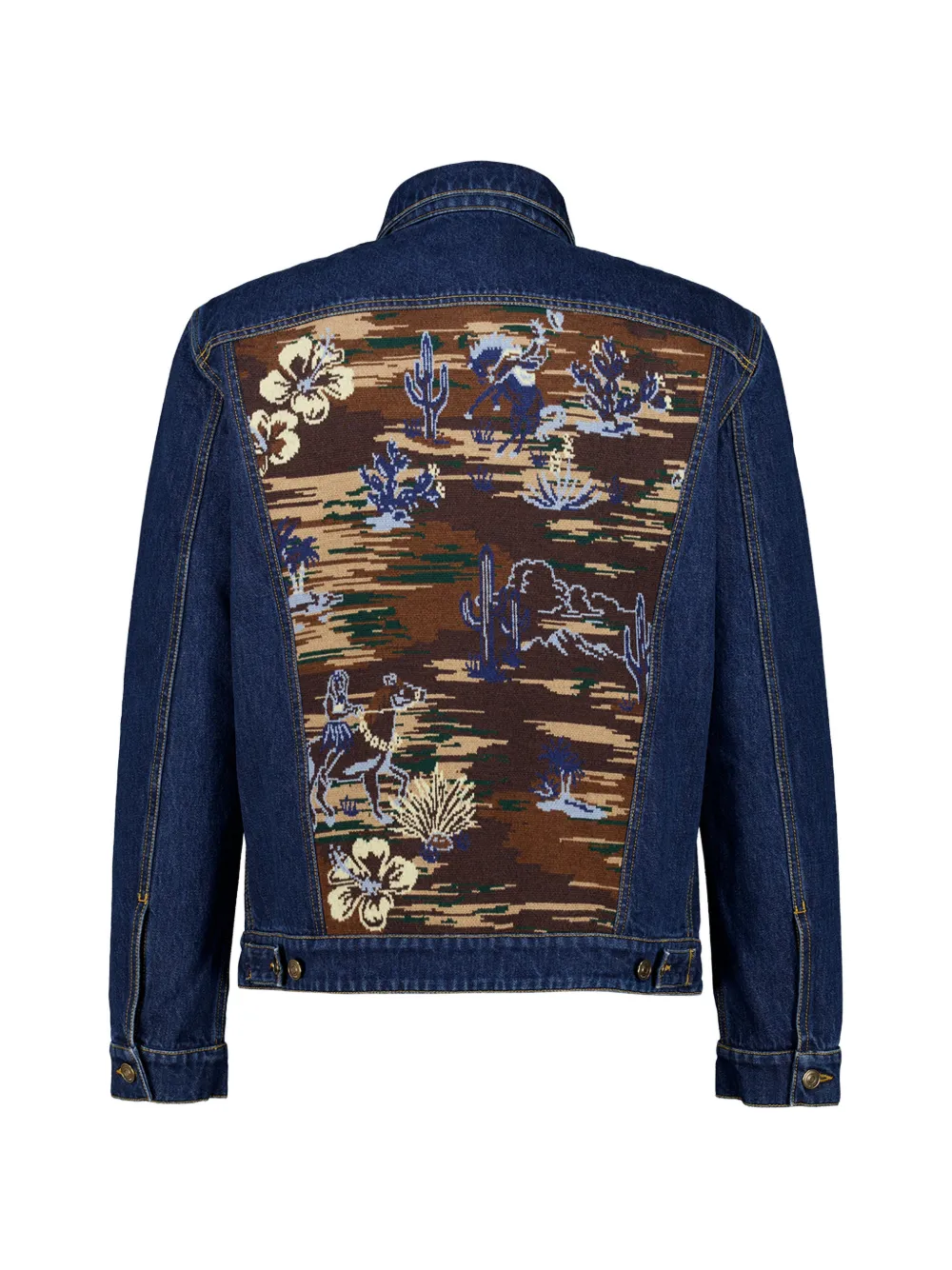 Alanui Hawaii denim jack met borduurwerk Blauw