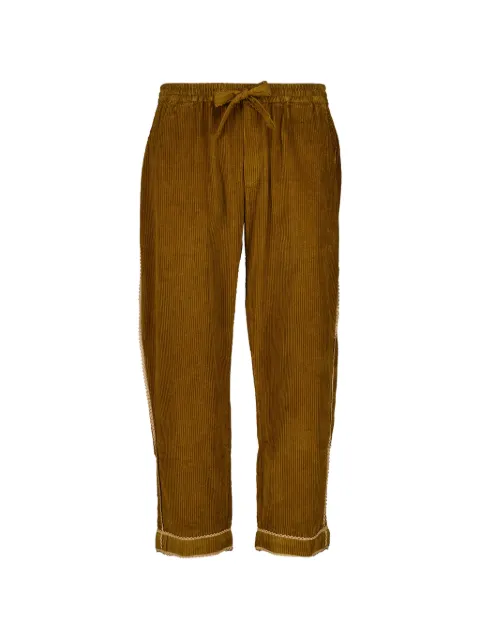 Baziszt lace-trim corduroy trousers