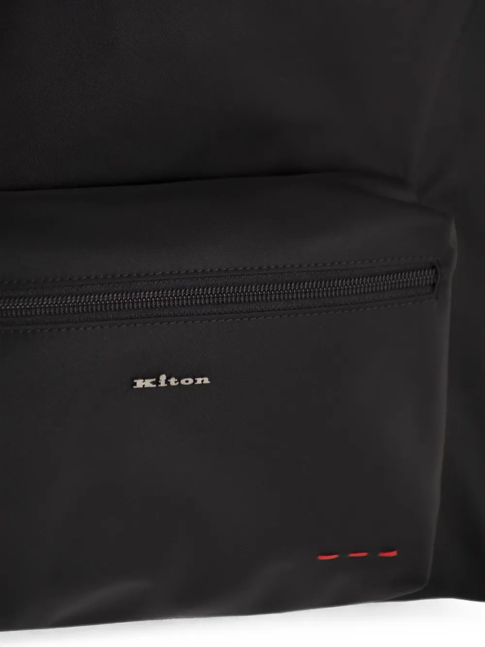 Kiton leather-trimmed zip-fastening backpack Zwart