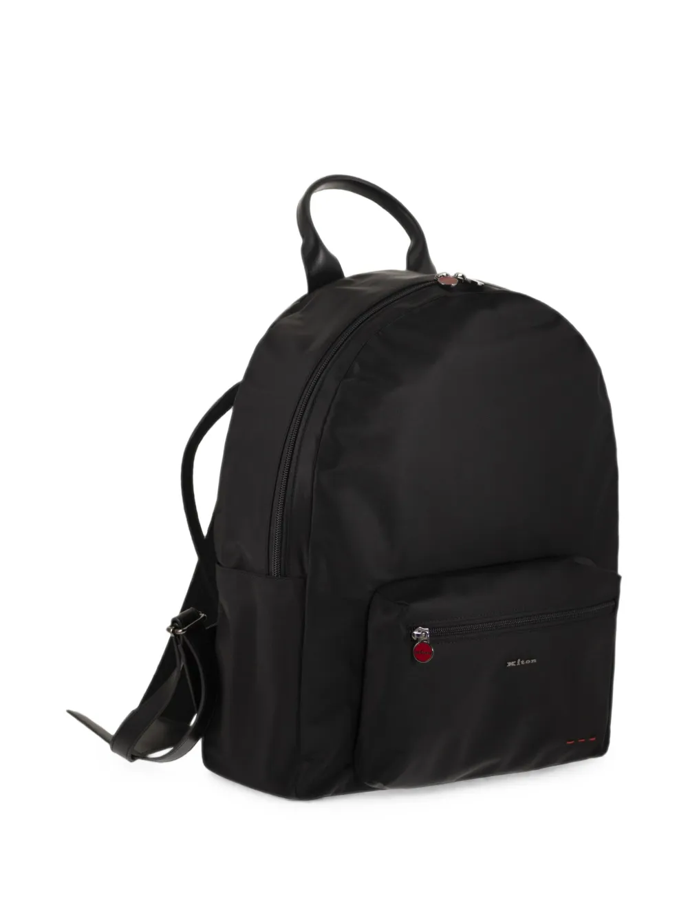 Kiton leather-trimmed zip-fastening backpack Zwart