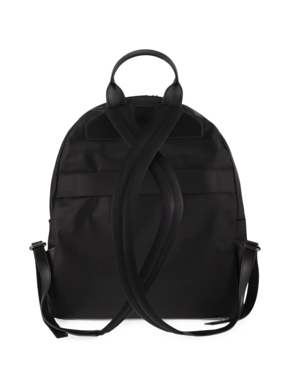 Kiton leather-trimmed zip-fastening backpack Zwart