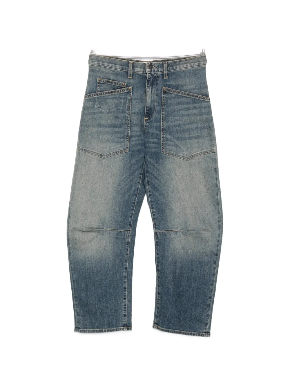 Nili Lotan faded-effect patch-pocket jeans - Blau