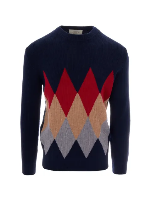 Ballantyne long-sleeve diamond-intarsia sweater