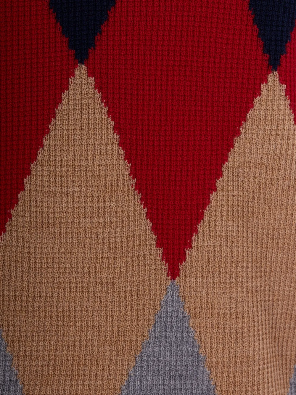 Ballantyne Trui met diamant-intarsia en lange mouwen Blauw
