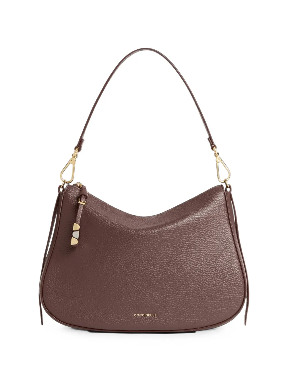 Coccinelle small Nory grained-leather shoulder bag - Braun