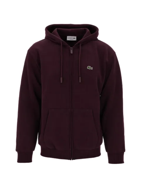Lacoste logo-patch zip-up hoodie