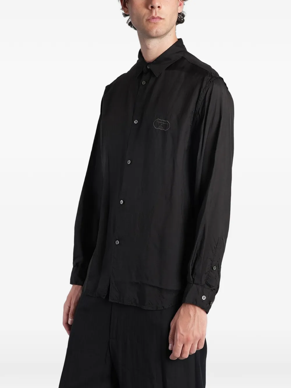 Undercover Overhemd met geborduurd logo Zwart