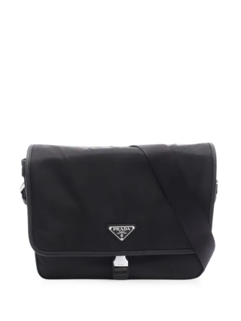 Prada Pre-Owned 2013-2026 Saffiano Trimmed Tessuto Buckle Messenger Bag crossbody bag