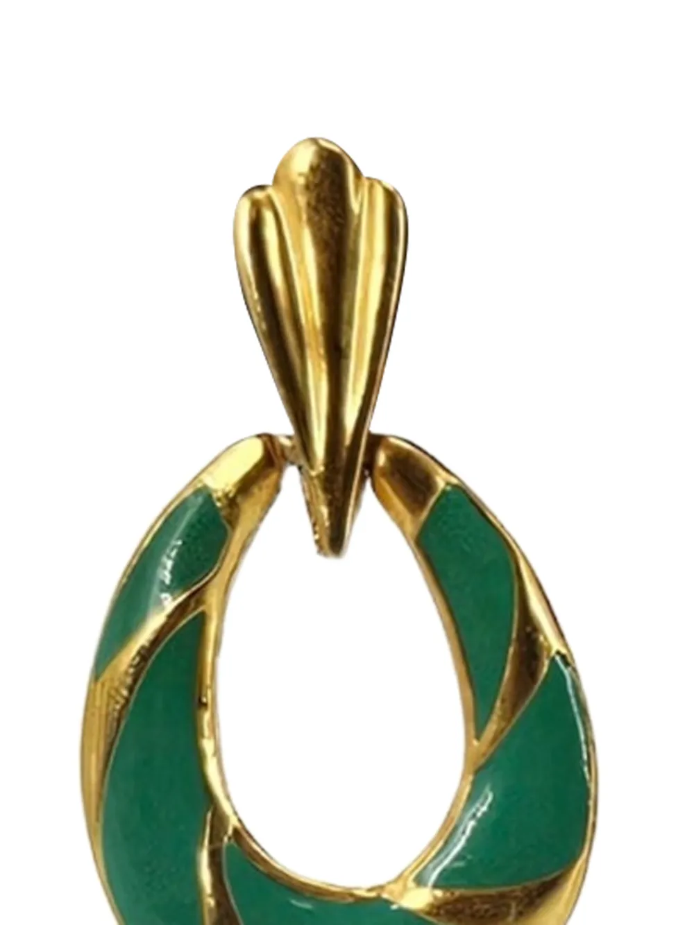 Madison 1970s Enamel Oval Earrings In 골드 톤