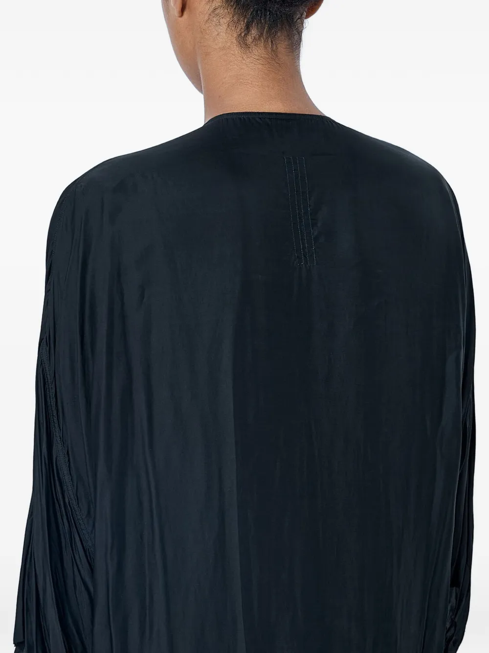 Rick Owens pleated V-neck maxi dress Zwart