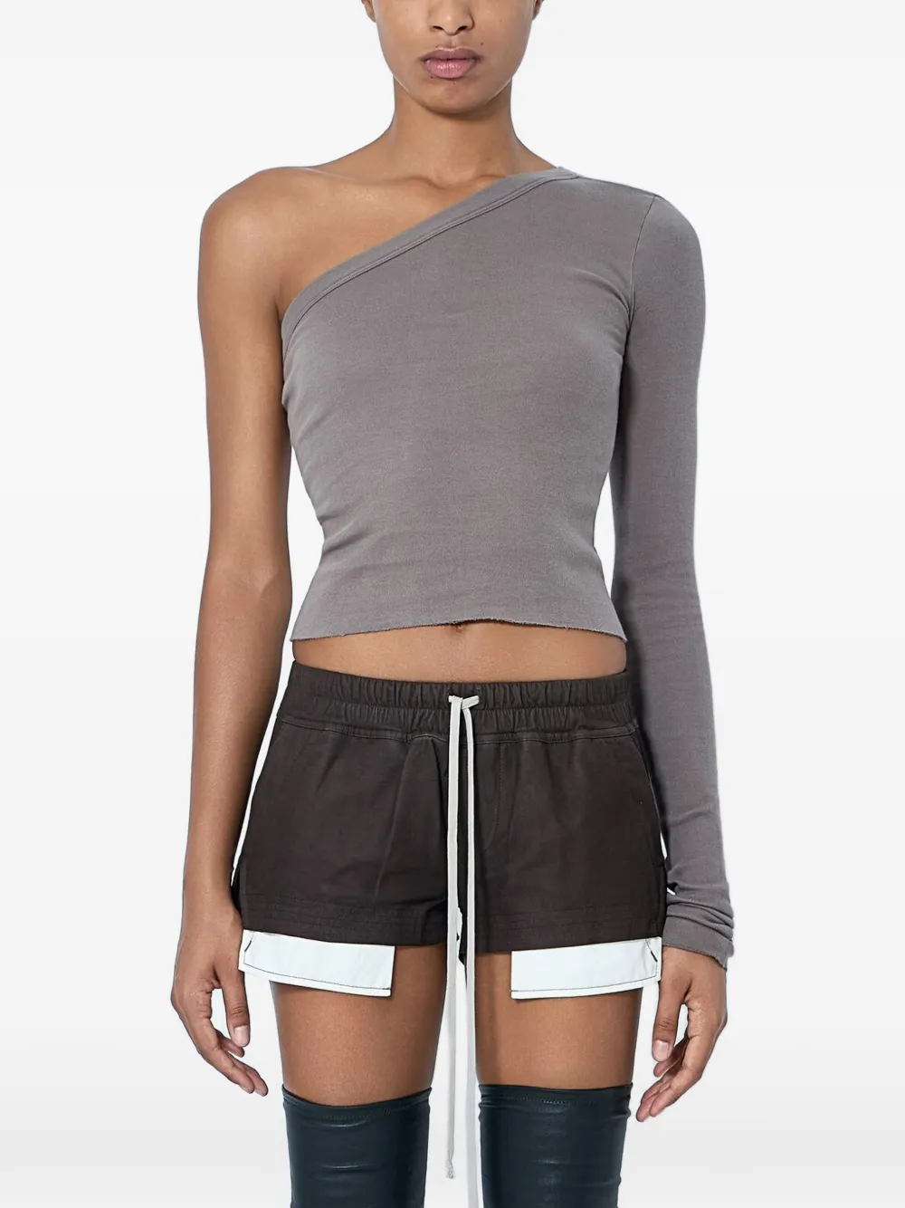 Rick Owens asymmetric one-shoulder top - Grigio
