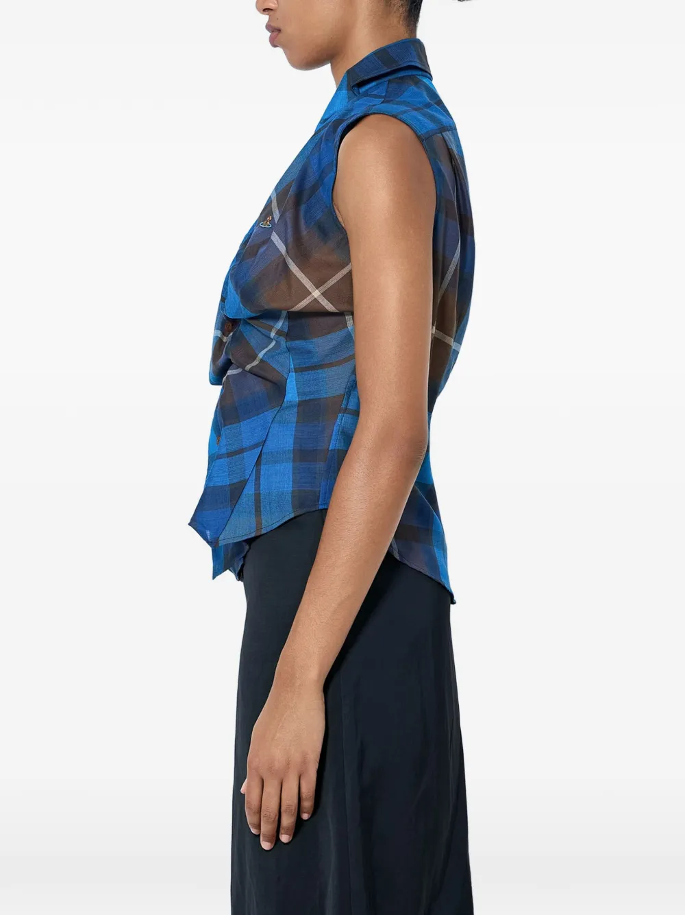 Vivienne Westwood Drunken draped short-sleeve shirt Blauw
