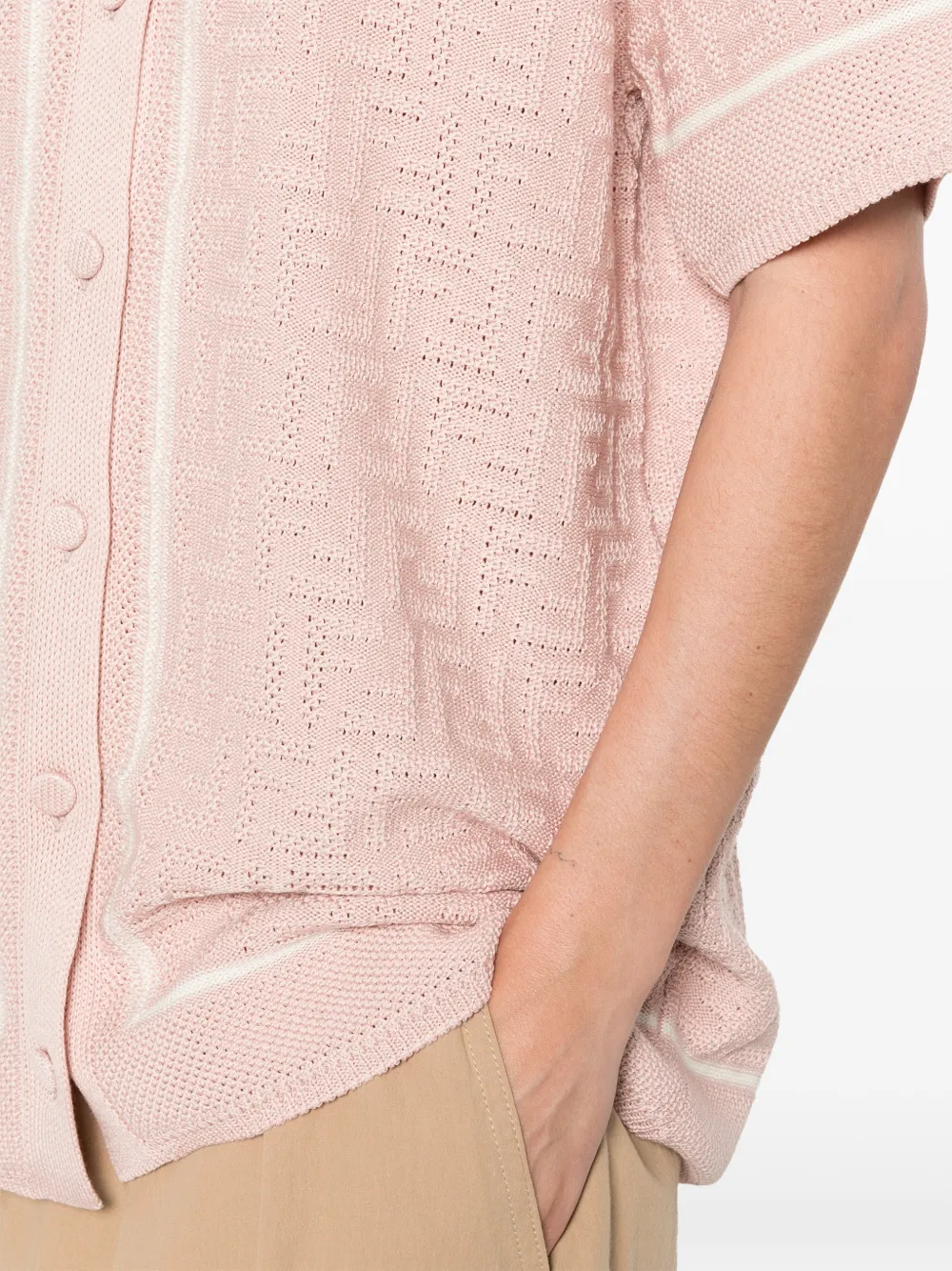 FENDI Overhemd met logo jacquard Roze