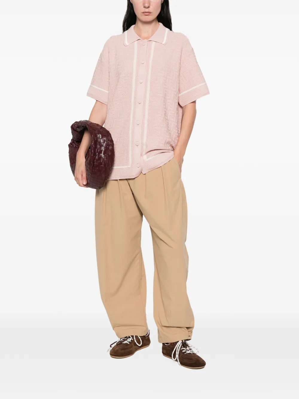 FENDI Overhemd met logo jacquard Roze