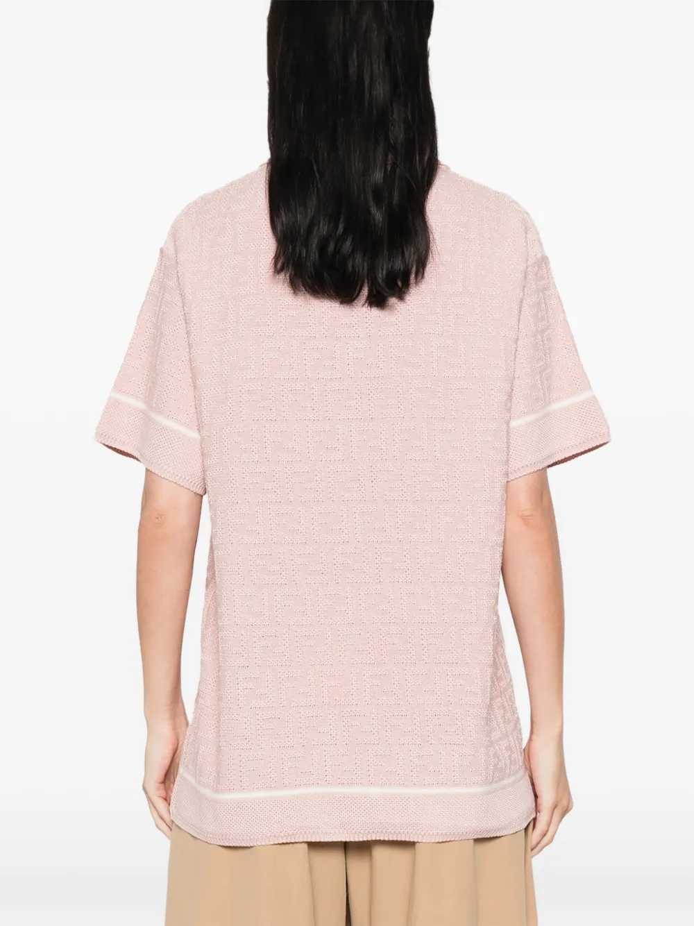 FENDI Overhemd met logo jacquard Roze