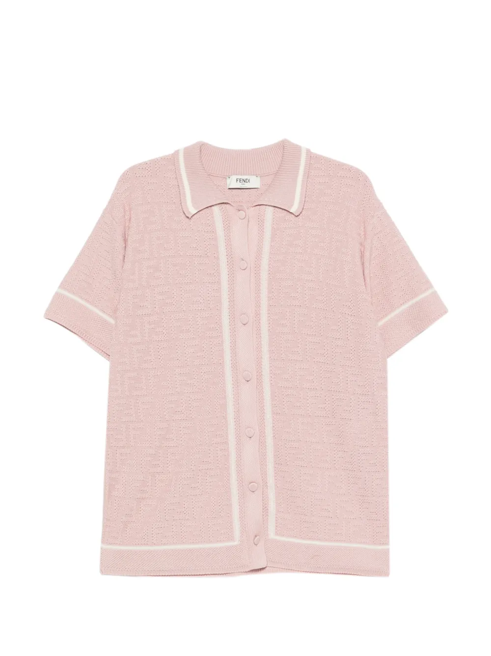 FENDI chemise à logo en jacquard - Rose FENDI chemise à logo en jacquard - Rose