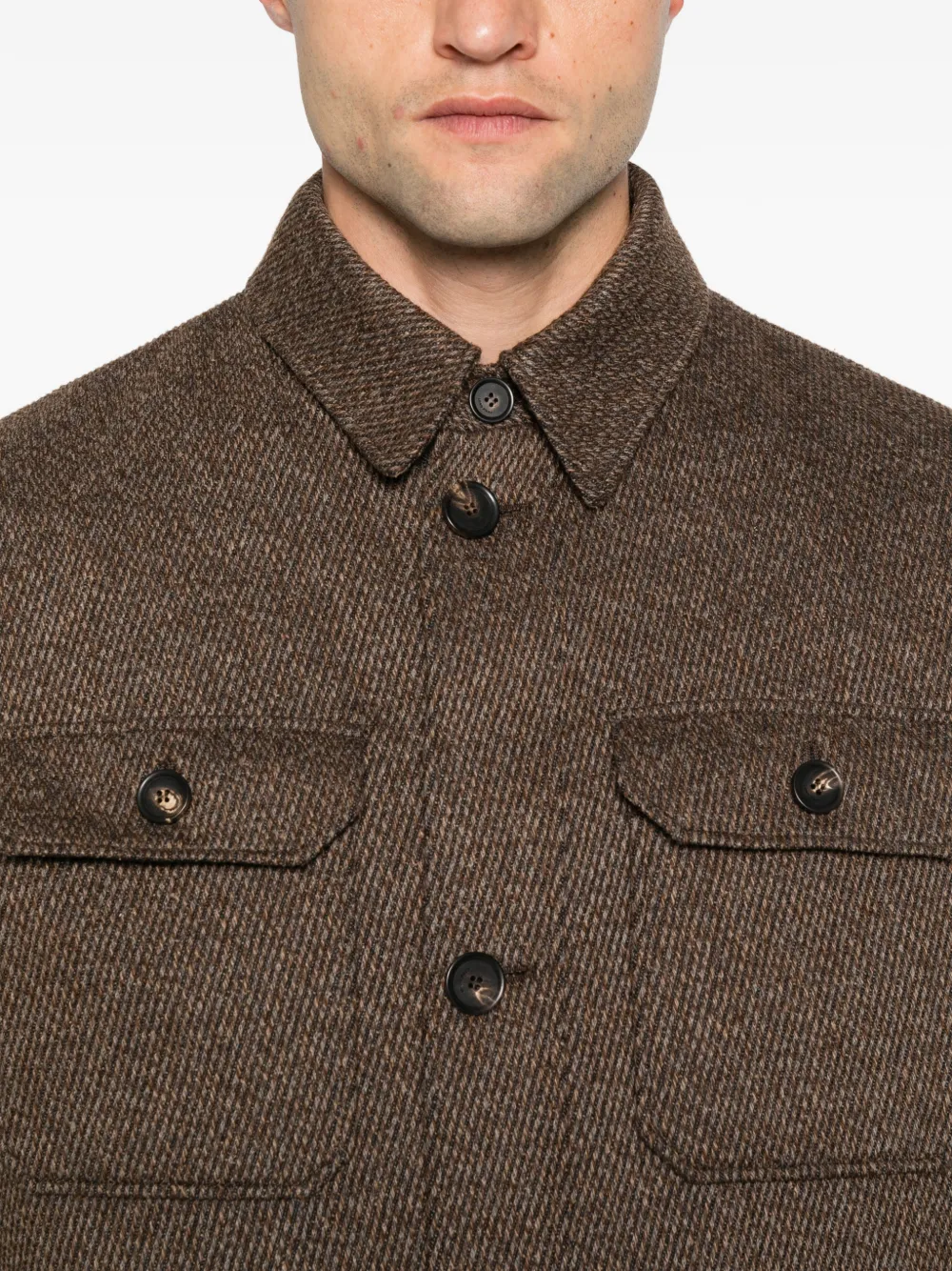 Loro Piana Andover button-up jacket Bruin