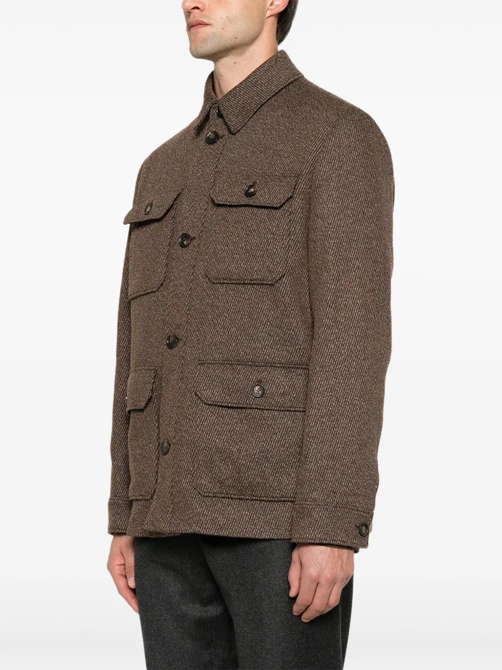 Loro Piana Andover button-up jacket Bruin