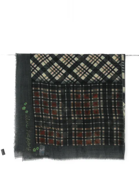 SGOMBERO CANTINE checked fringed scarf
