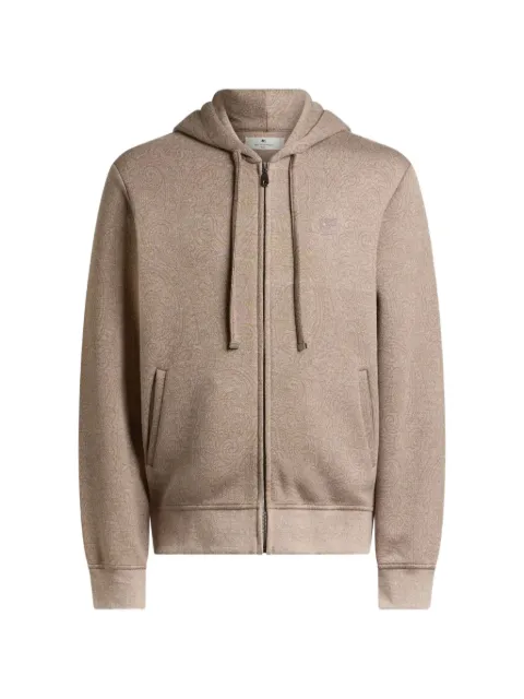 ETRO knit jacquard hooded sweatshirt with Arnica motif