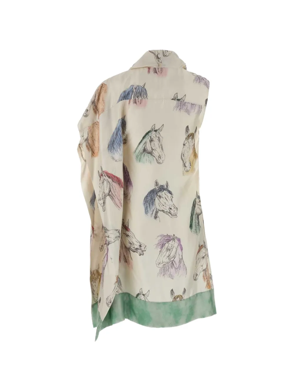 Moschino Jurk met paardenprint en strik Beige