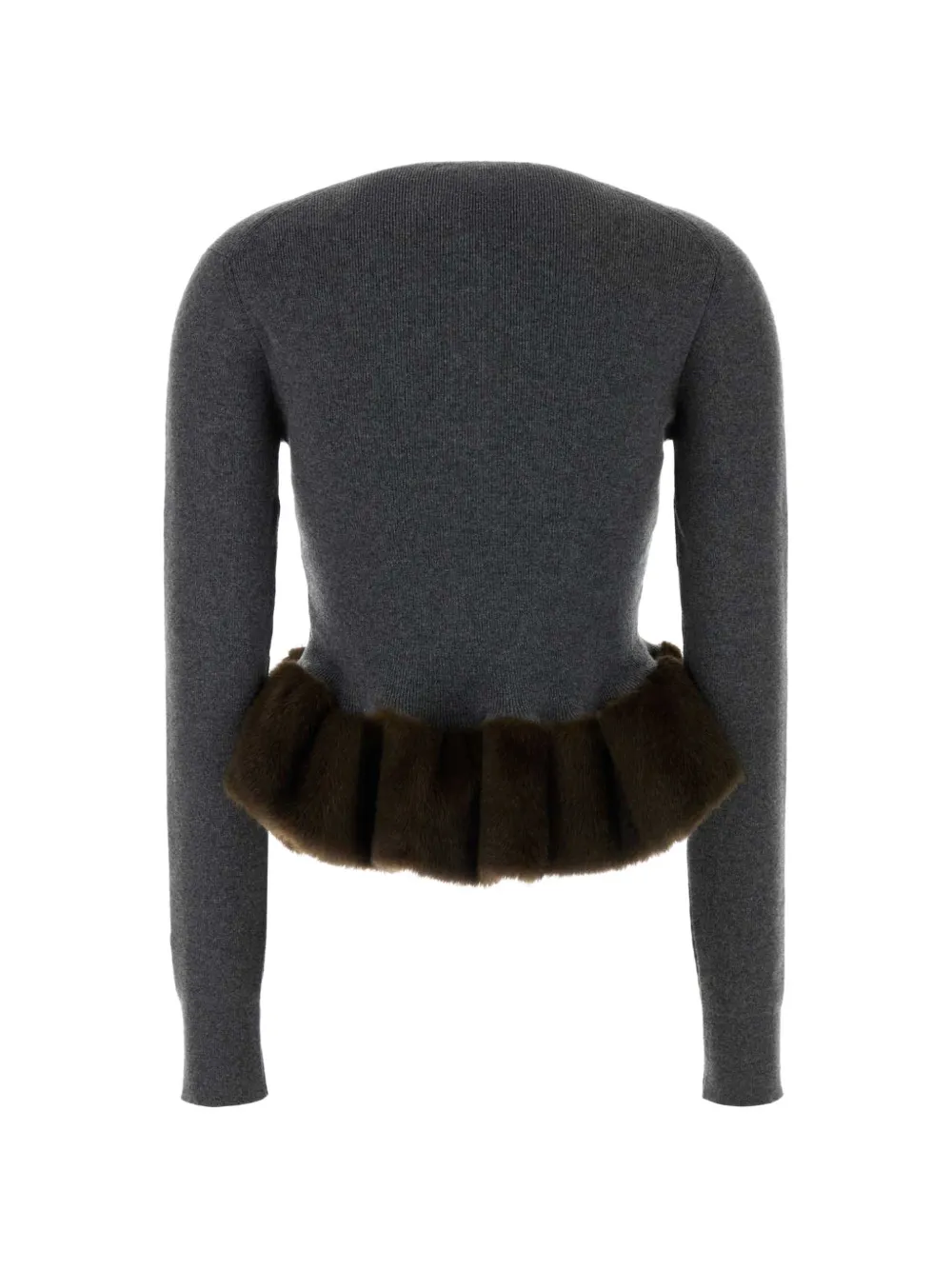 Stella McCartney faux-fur peplum sweater Grijs