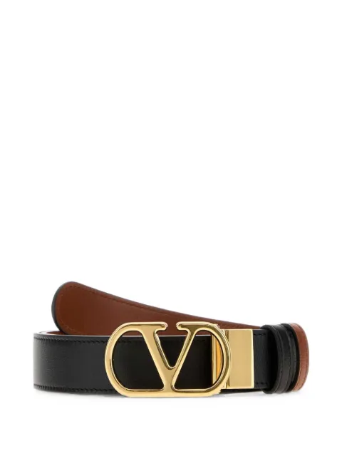 Valentino Garavani Vlogo Signature reversible shiny calfskin belt - 30mm / 1.2 In.