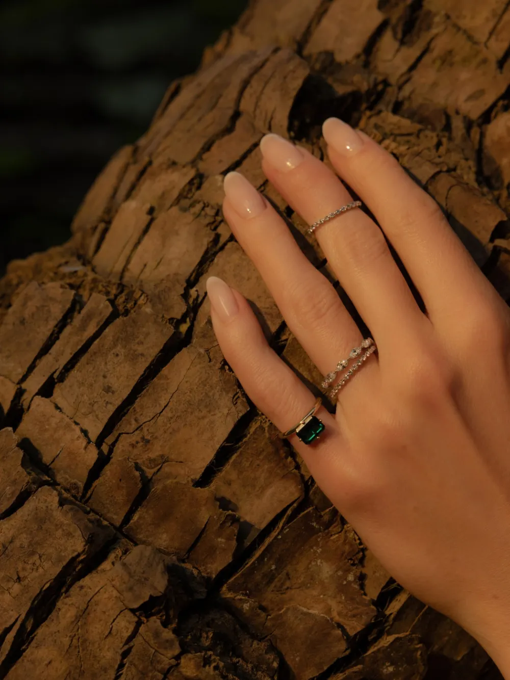SOLO for diamonds Anello Evergreen con smeraldo - Oro