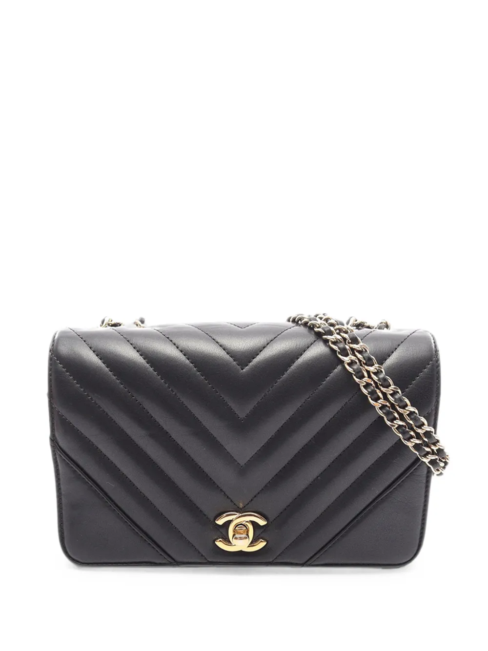 CHANEL Pre-Owned 2019 Small Chevron Lambskin Statement Flap shoulder bag - Schwarz