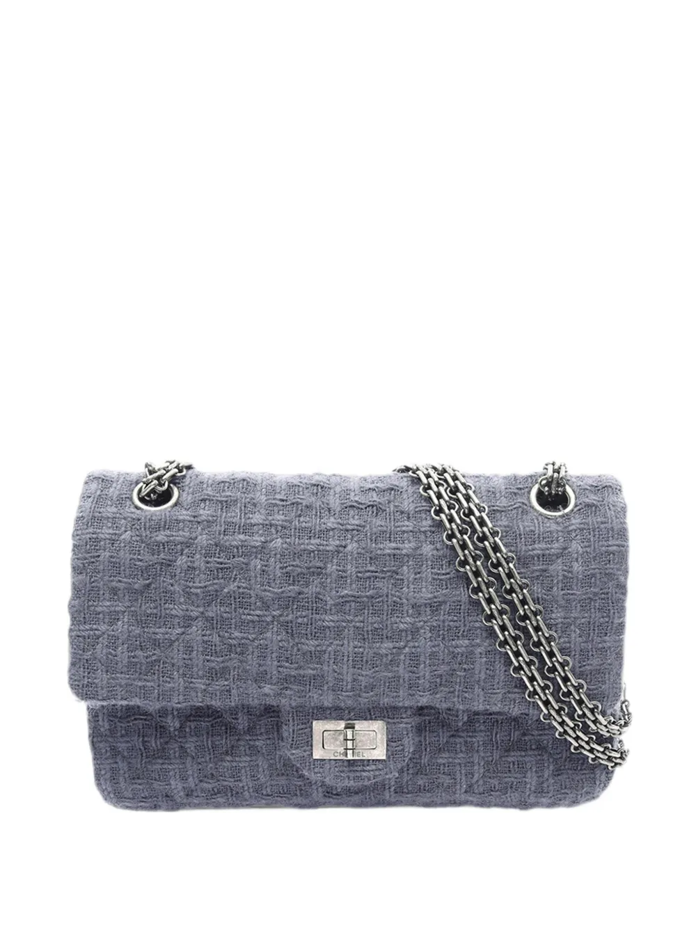 CHANEL Pre-Owned 2016-2017 Quilted Wool Reissue 2.55 Double Flap 225 shoulder bag - Blau