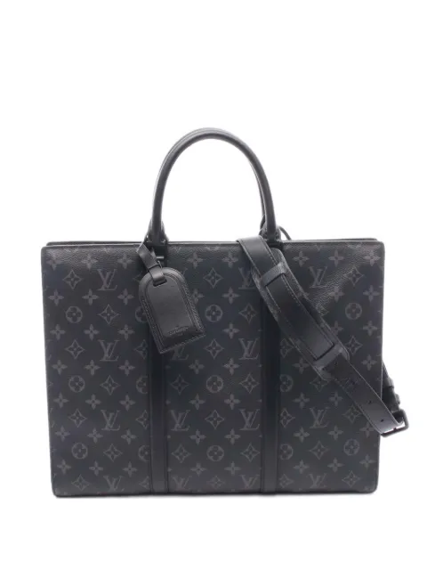 Louis Vuitton Pre-Owned 2020 Monogram Eclipse Sac Plat Horizontal Zipper satchel