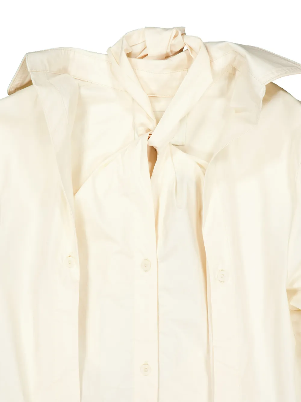 Johanna Ortiz Blouse met gelaagd effect en strikhals Beige