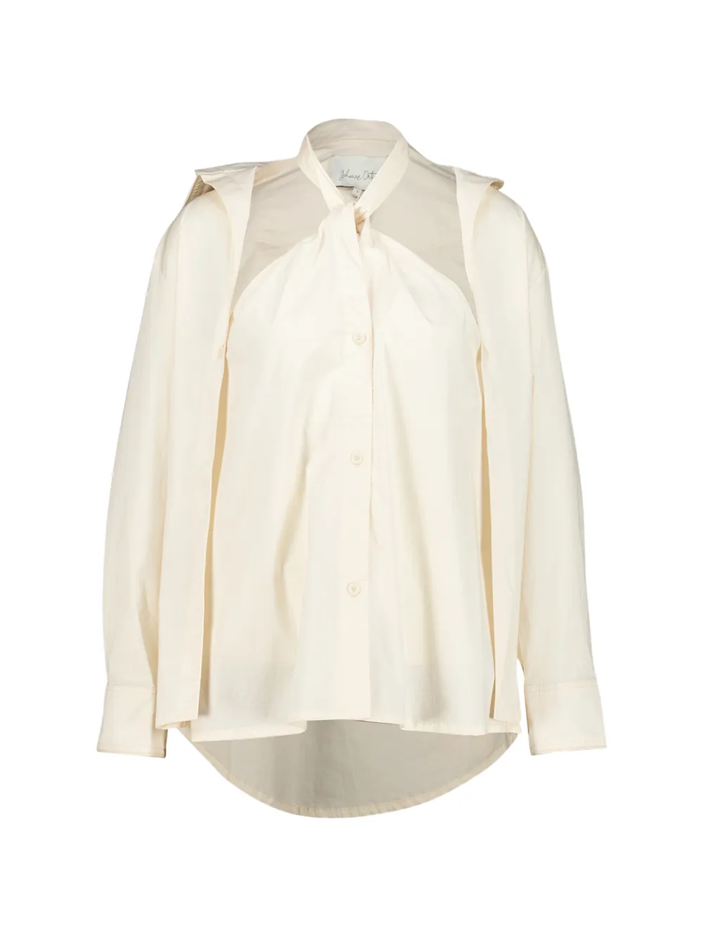 Johanna Ortiz bow-neck layered-effect shirt - Toni neutri