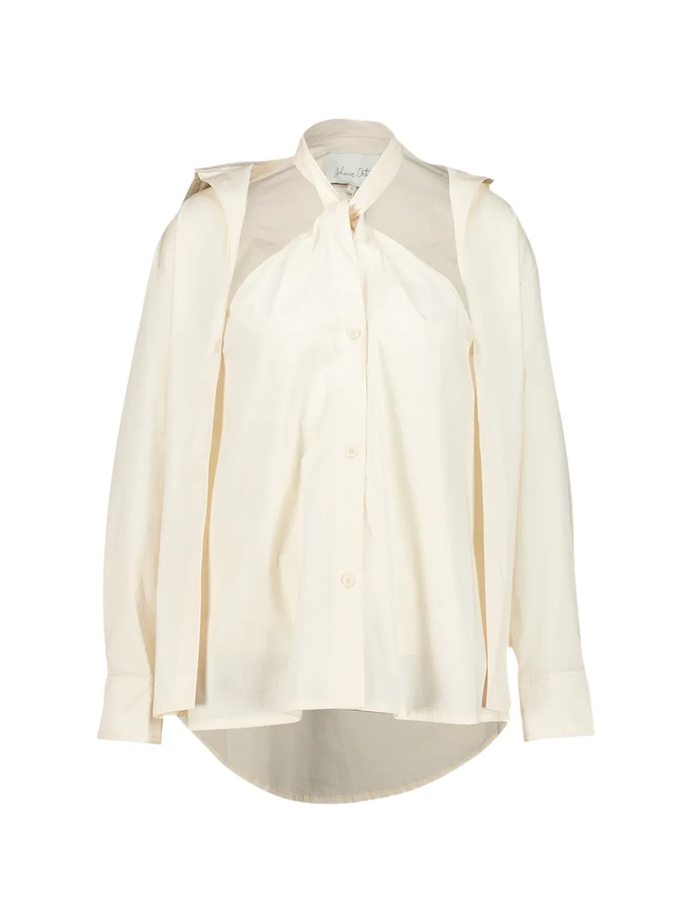 Johanna Ortiz bow-neck layered-effect shirt - Toni neutri