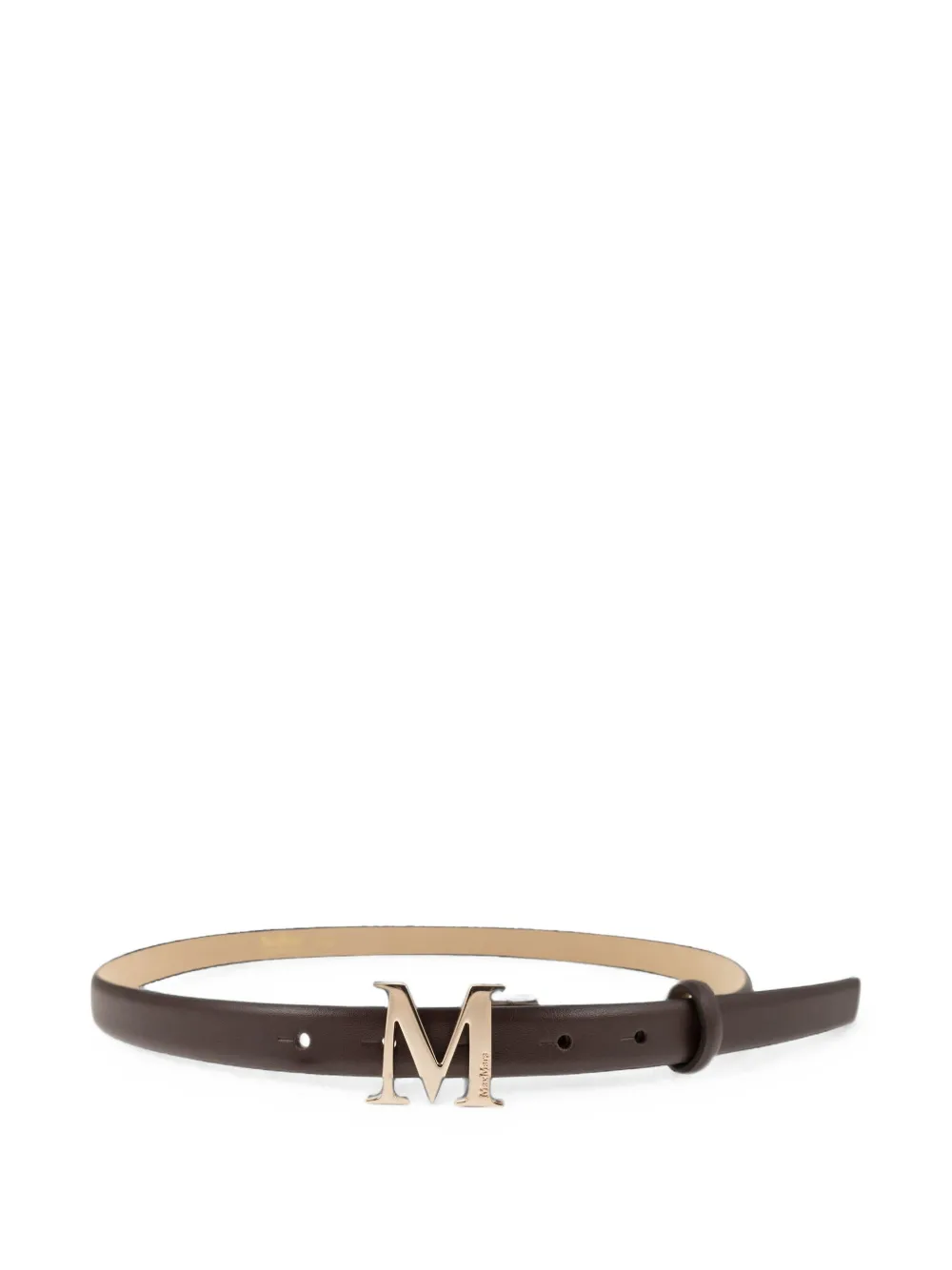 Max Mara M monogram leather belt - Marrone