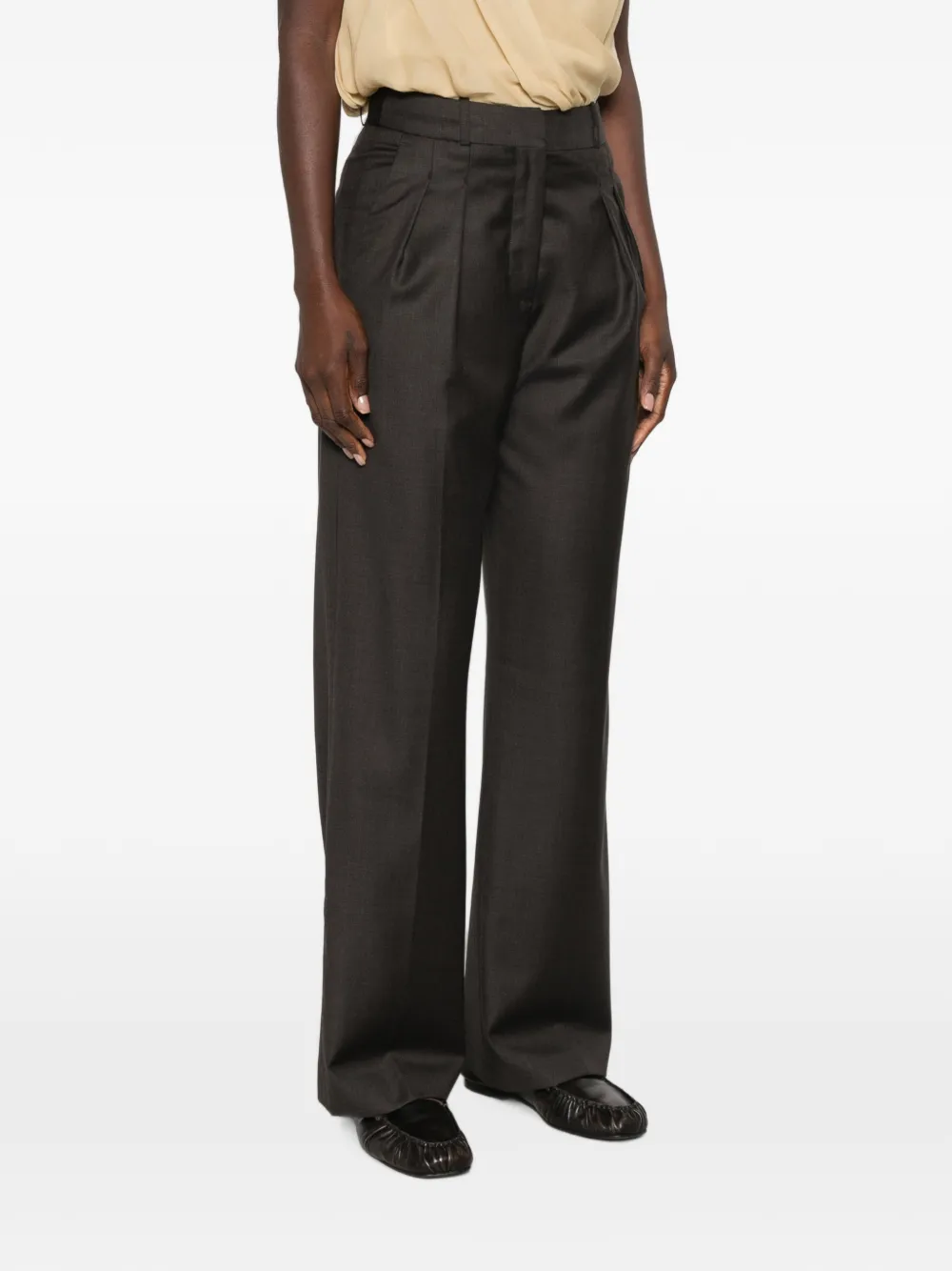 LouLou de Saison Straight plooibroek Bruin