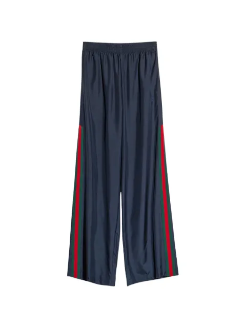Gucci pantalones de seda con detalle Web